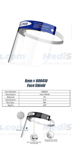 Face Shield - One Size Fits Most, Anti-fog Disposable, Non-Sterile