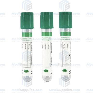 Vacuum Blood Collection Tube (Heparin Lithium Tube), 13 x 75mm, 4ml, Green Top