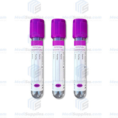 Vacuum Blood Collection Tube, 13 x 75mm, 4ml, Lavender Top