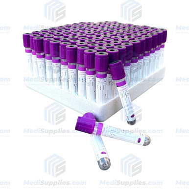 Vacuum Blood Collection Tube, 13 x 75mm, 4ml, Lavender Top