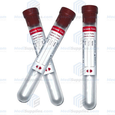 Vacuum Blood Collection Tube (Serum Tube Clot Activator), 16 x 100mm, 10ml, Red Top