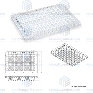 0.2 ml PCR Plate, 96 Well - Transparent (Half-Skirted)