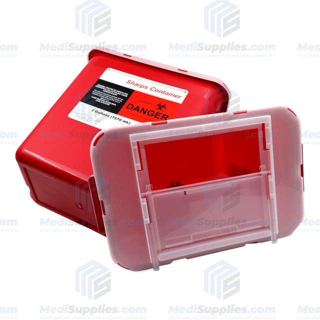 2 Gallon Biohazard Containers, Red