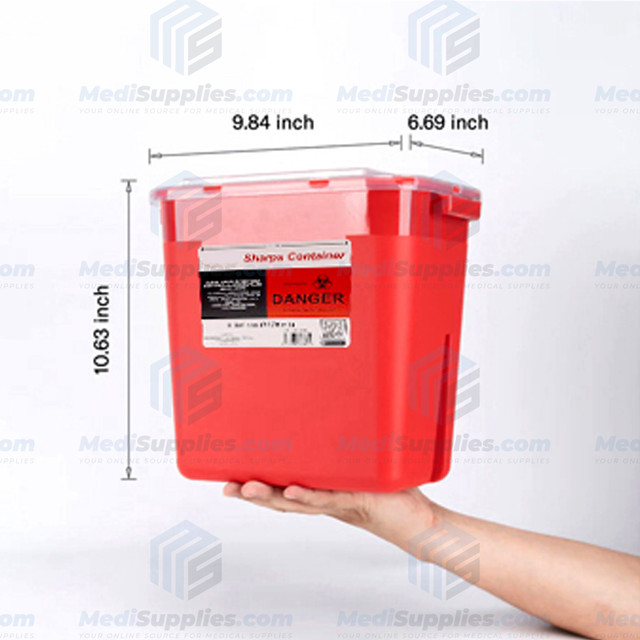 2 Gallon Biohazard Containers, Red