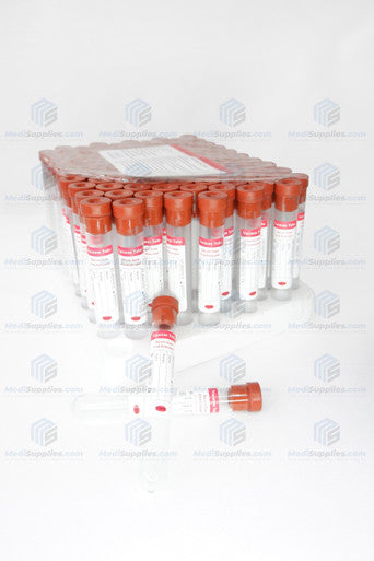 Vacuum Blood Collection Tube (Serum Tube Clot Activator), 16 x 100mm, 10ml, Red Top