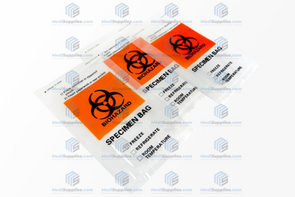 Specimen Transport Biohazard Bag, 6" x 9", 2 Pockets, Econo-Zip, CASE